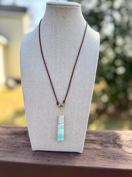 Caribbean Calcite Point Necklace