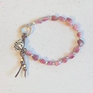 Pink Tourmaline Gemstone Bracelet