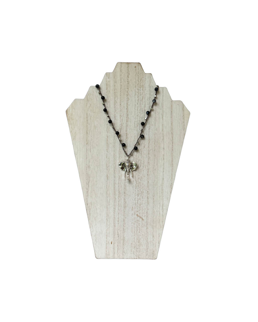 Crocheted Sardonyx with Elephant Head Pendant