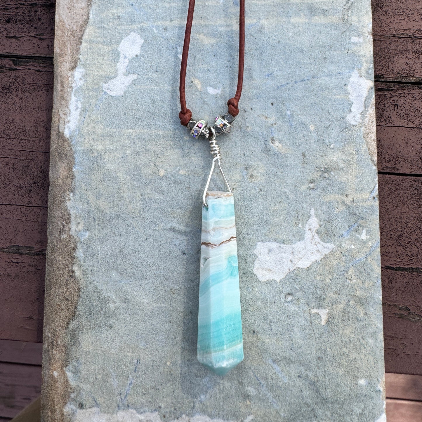 Caribbean Calcite Point Necklace