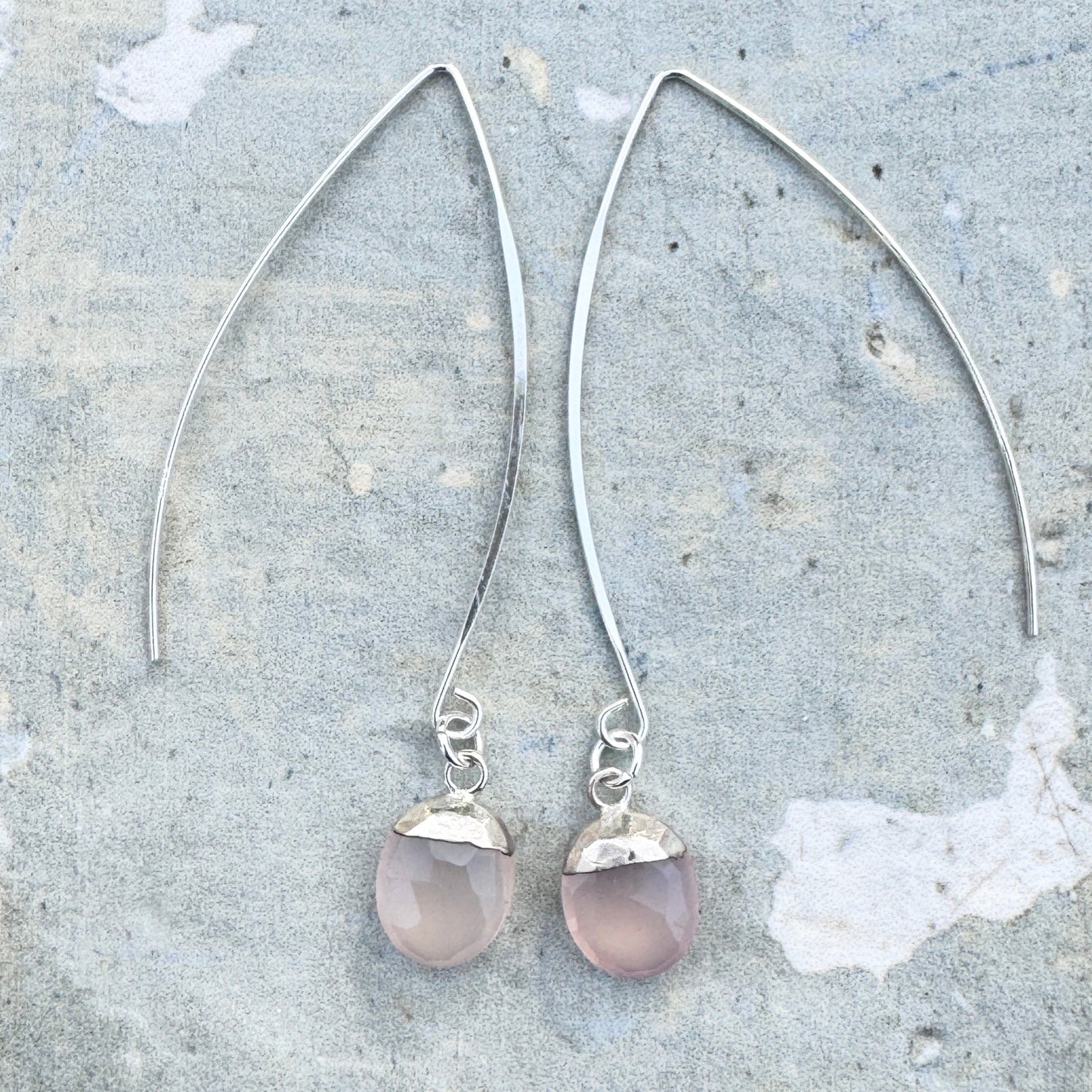Pink Chalcedony Drop Earrings