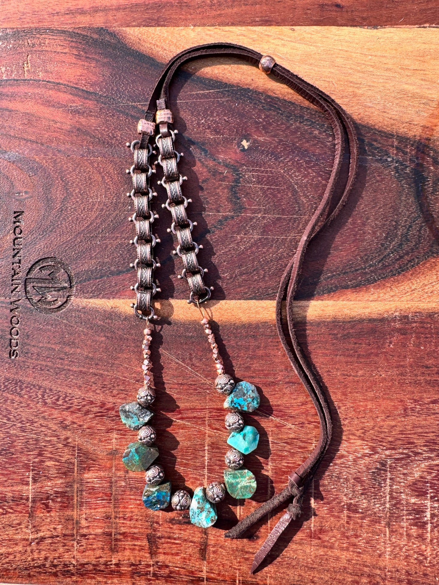 Adjustable Chyrsocolla Drop Necklace
