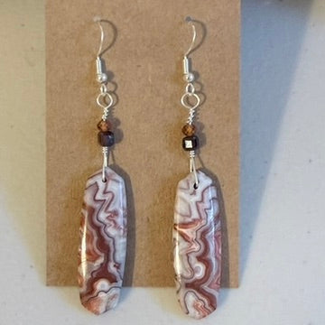 Mexican Laguna Lace Agate Earrings