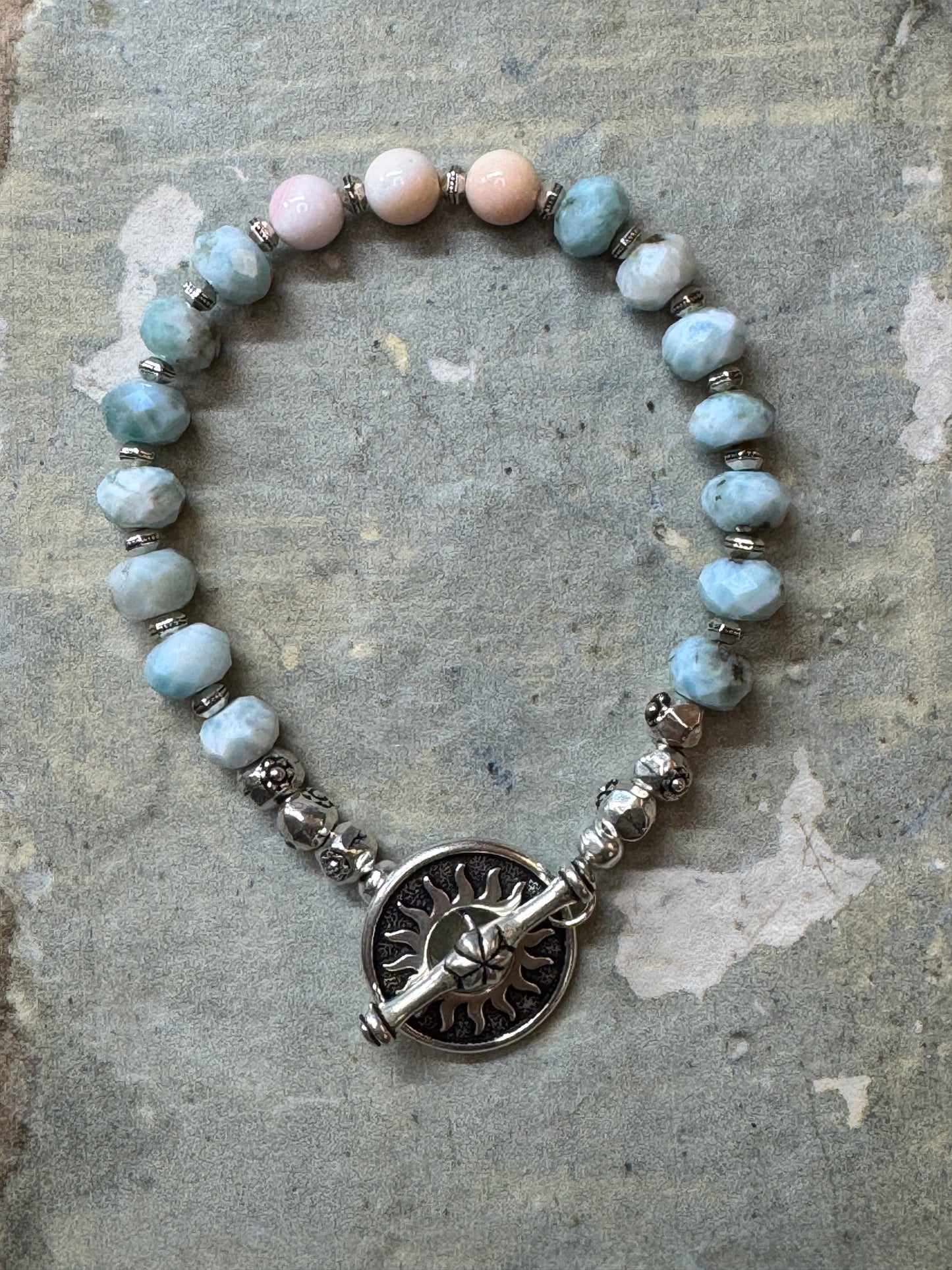 Larimar with Conch Shell Bracelet