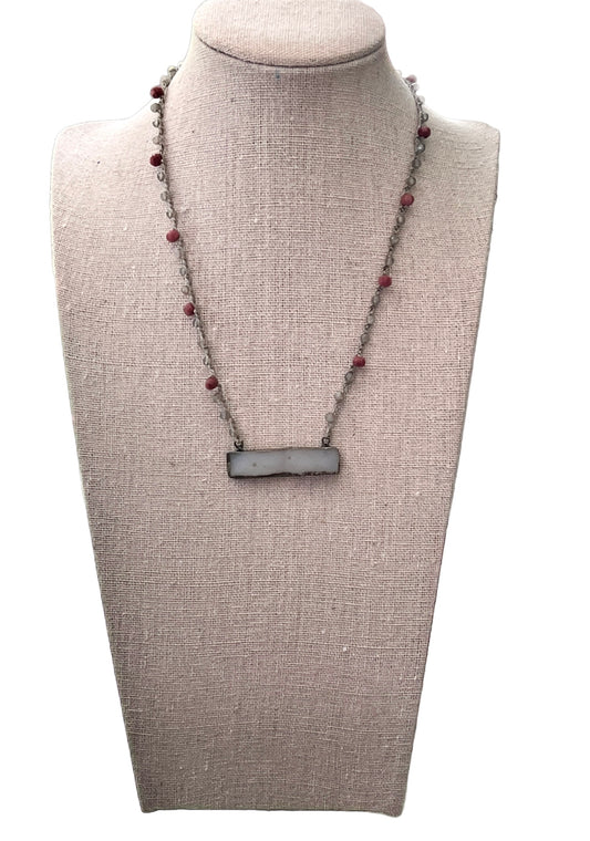 Crocheted Druzy Pendant