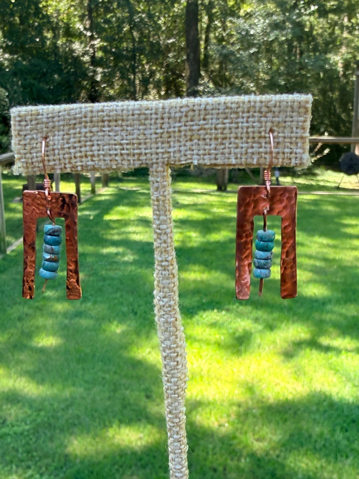 Hammered Copper with Turquoise