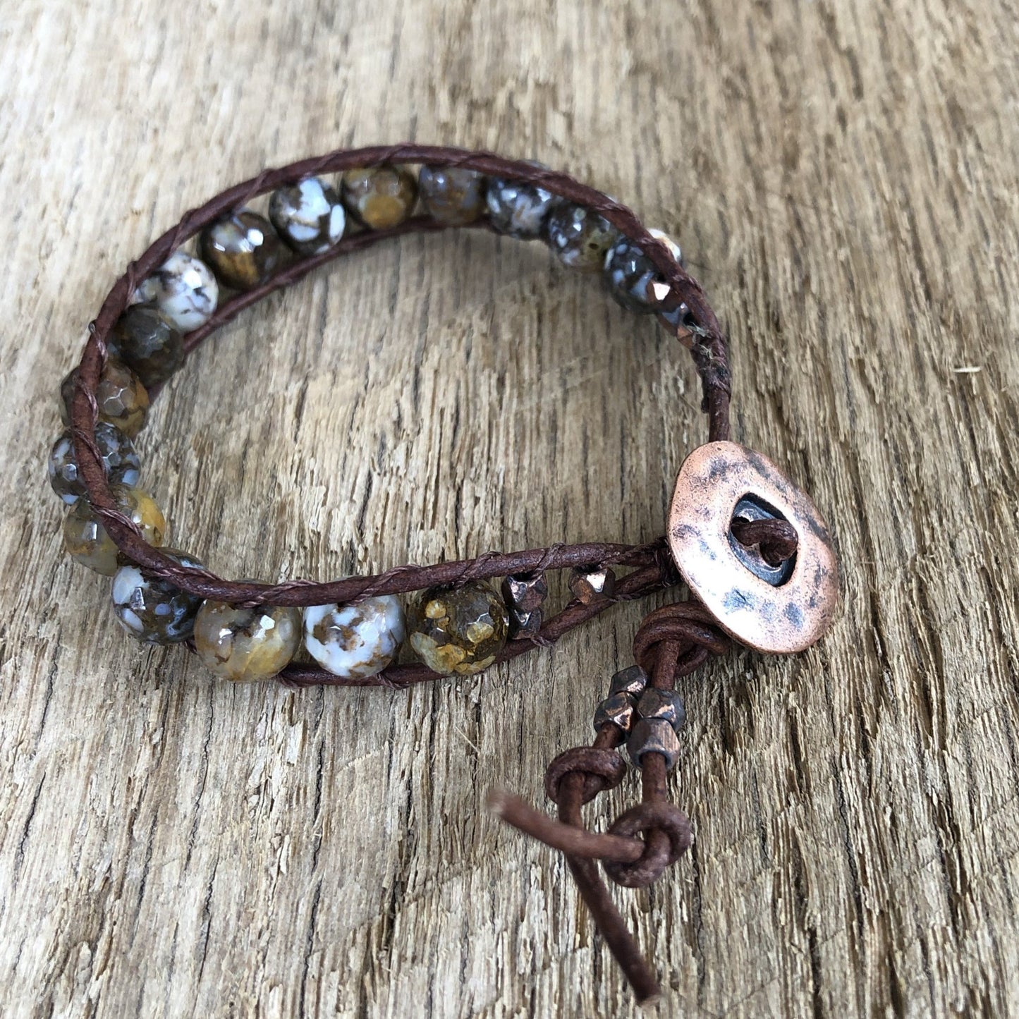 Single Wrap Fire Opal Bracelet