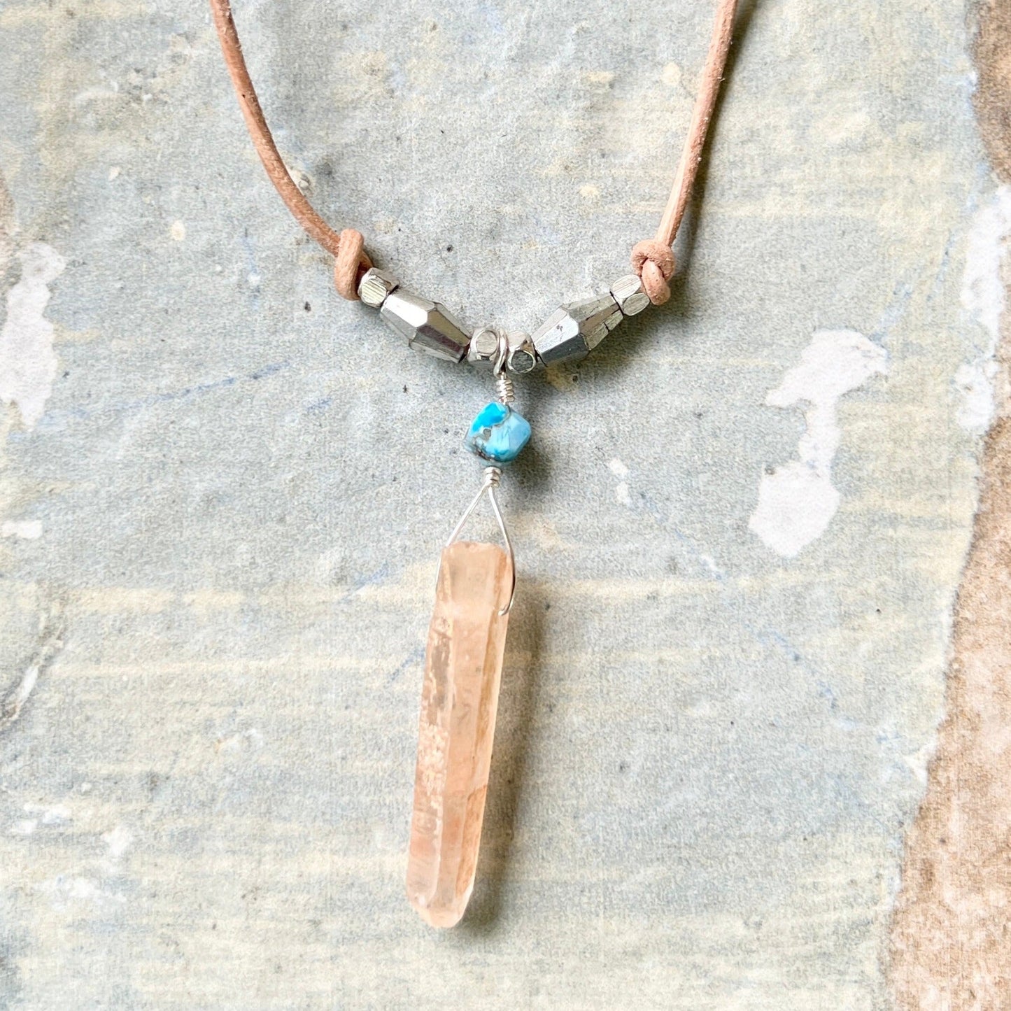 Fire Quartz Point Necklace