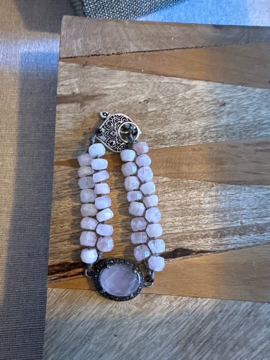 Morganite and Marcasite Bracelet