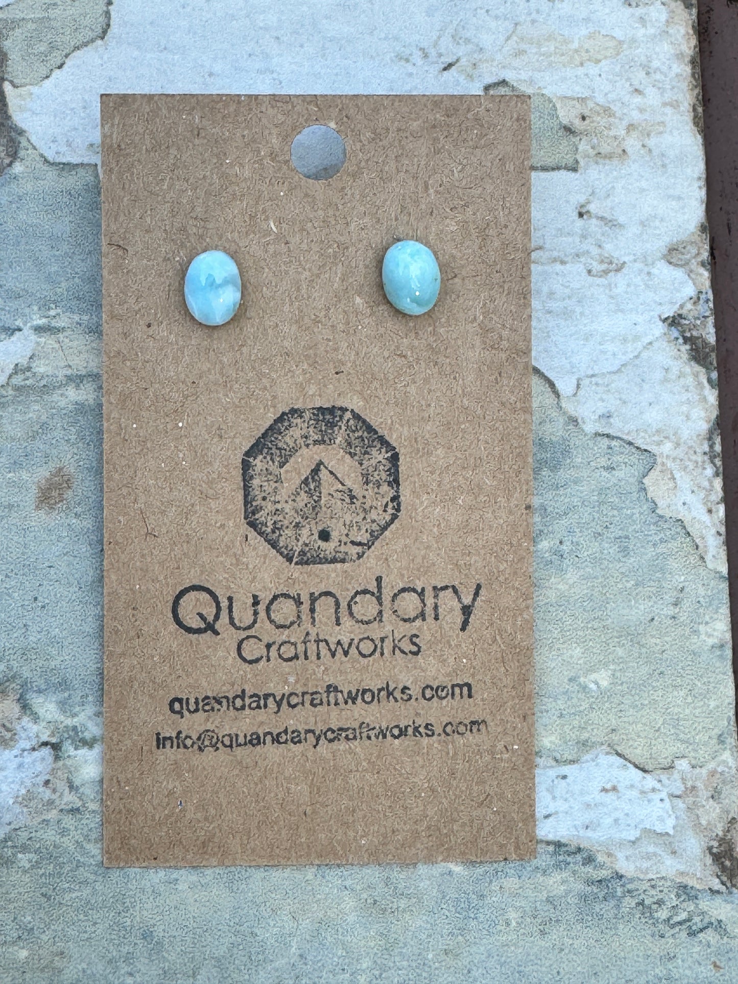 Larimar Post Earrings