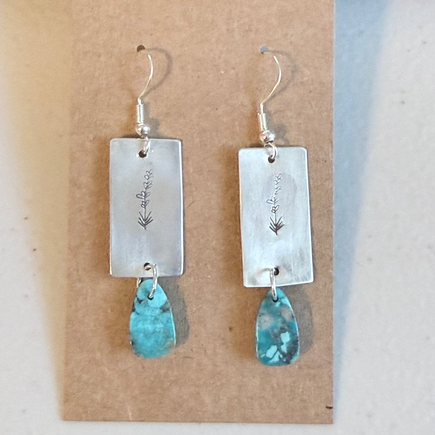 Sterling Silver with Turquoise Drop Earrings