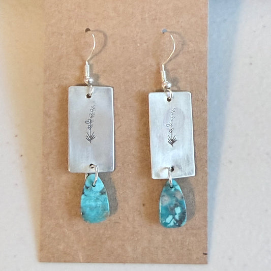 Sterling Silver with Turquoise Drop Earrings