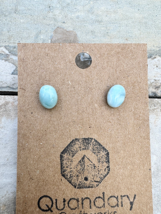 Larimar Post Earrings