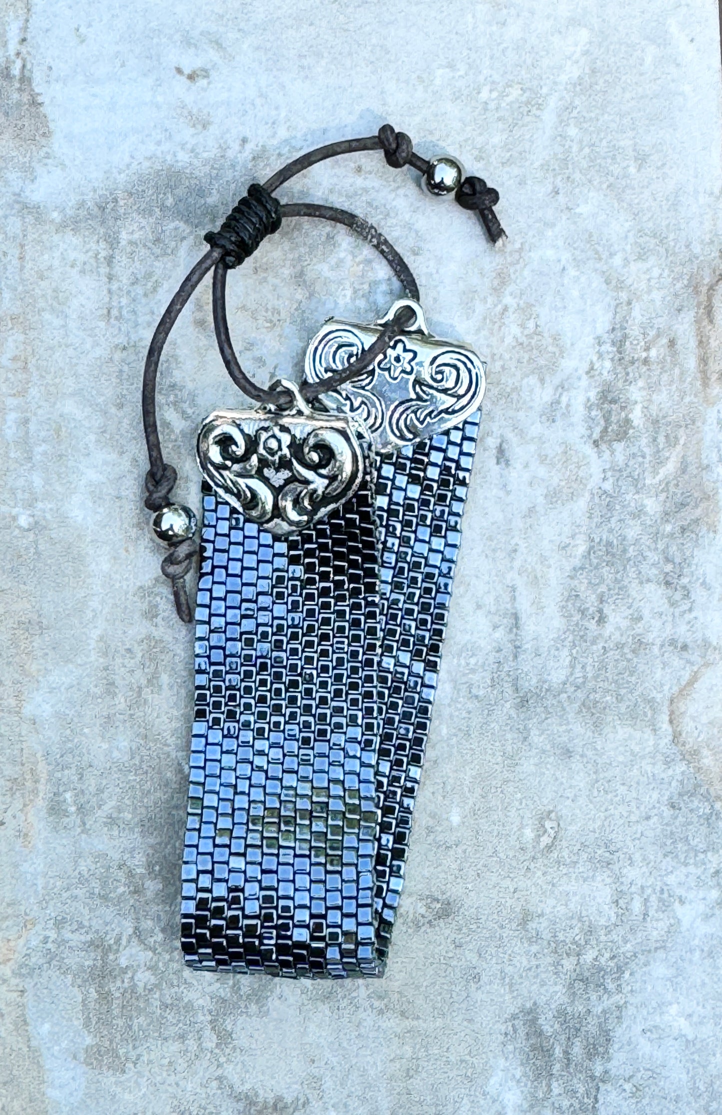 Peyote Stitch Beaded Adjustable Cuff