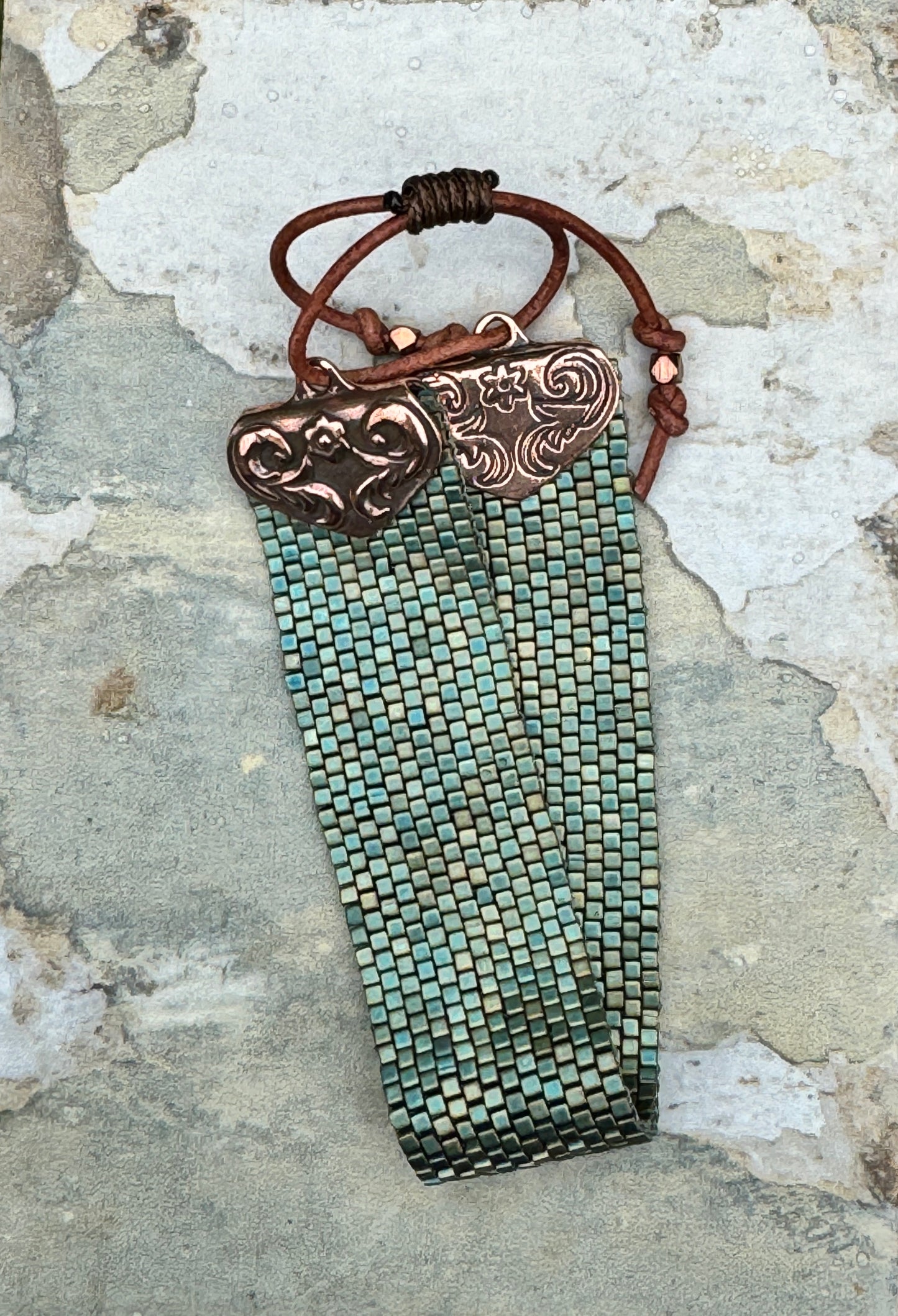 Peyote Stitch Beaded Adjustable Cuff