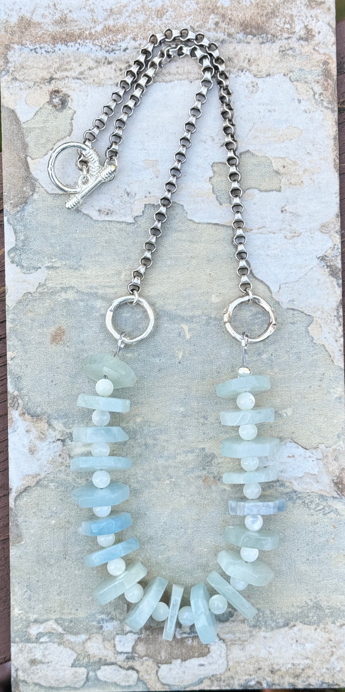 Aquamarine and Mother of Pearl Necklace