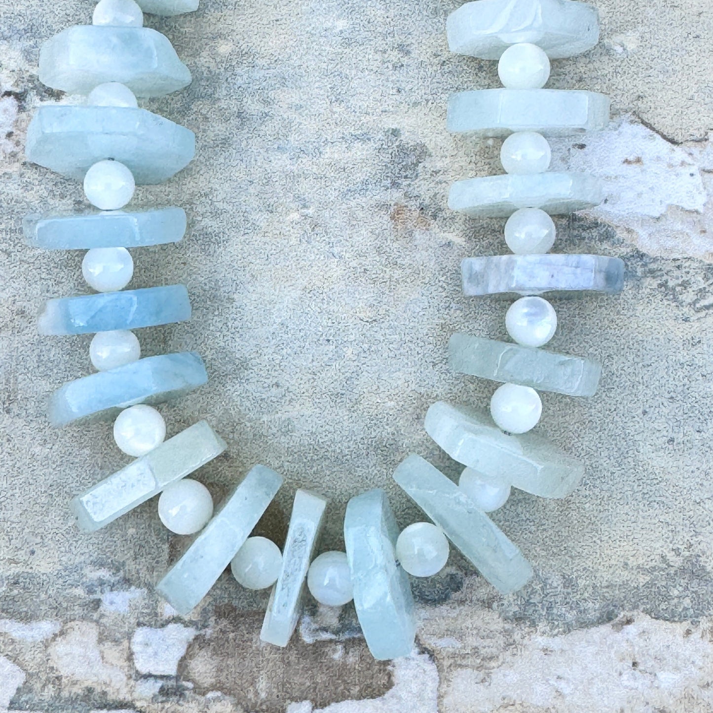 Aquamarine and Mother of Pearl Necklace