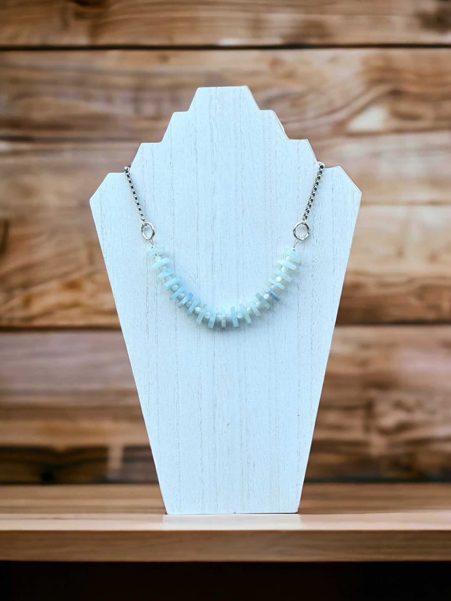 Aquamarine and Mother of Pearl Necklace