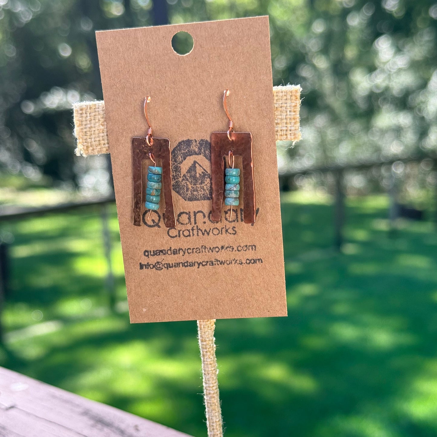 Hammered Copper with Turquoise