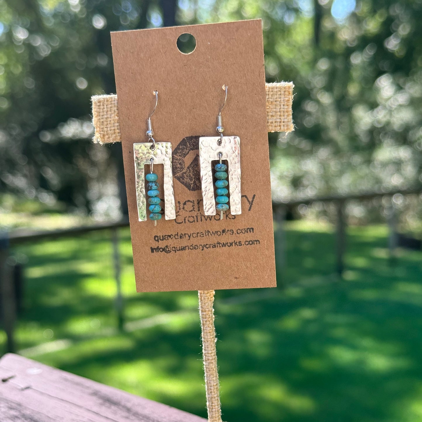Hammered Sterling Silver with Turquoise