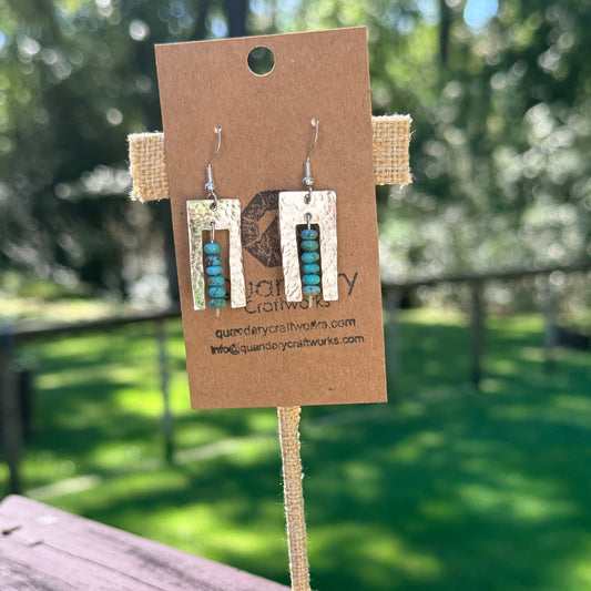 Hammered Sterling Silver with Turquoise