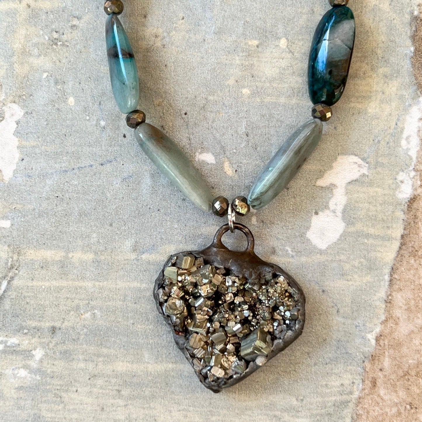 Pyrite Heart Necklace